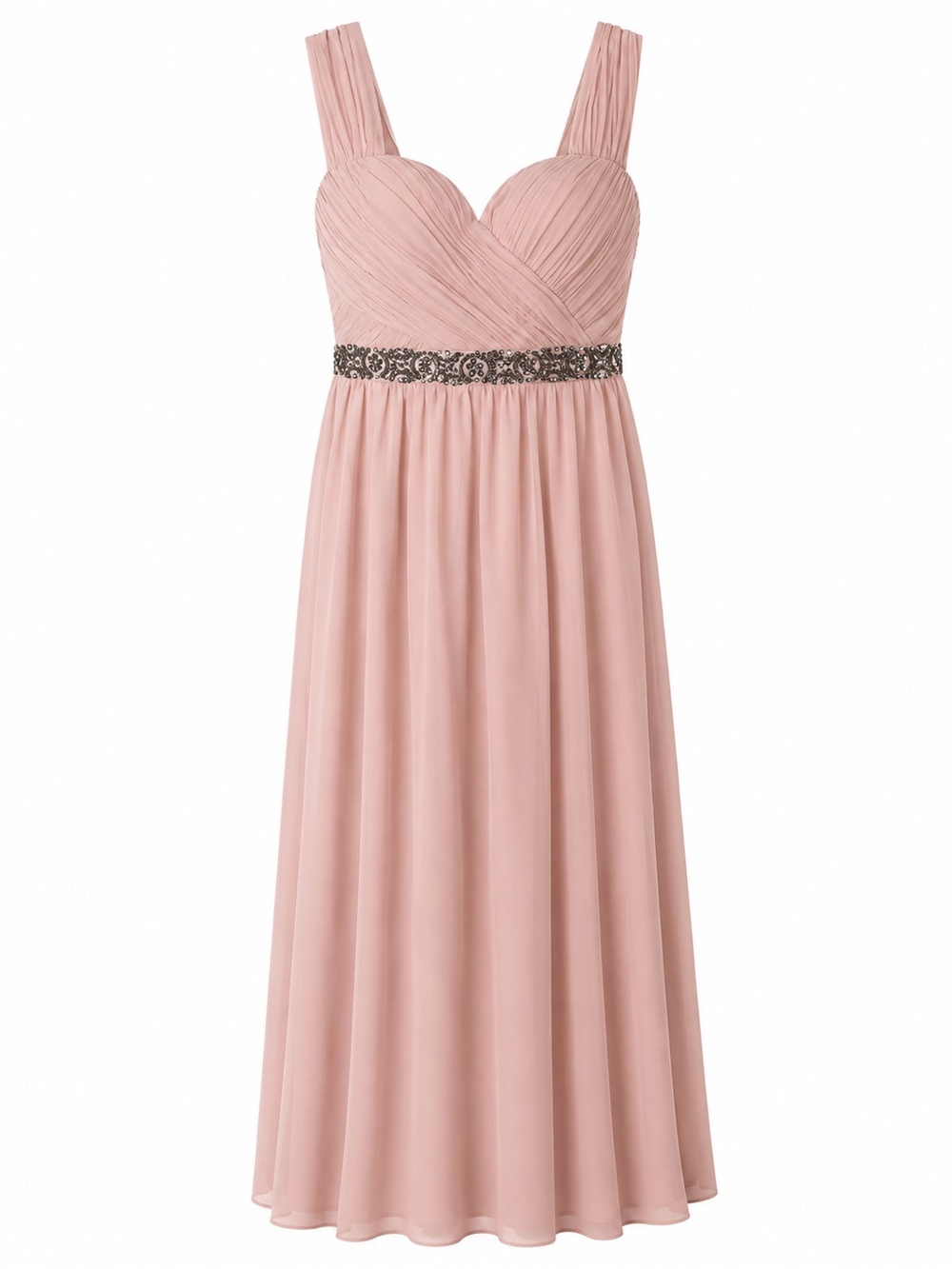 LITTLE MISTRESS DUSTY BLUSH CHIFFON BEADED DRESS NWT 18
